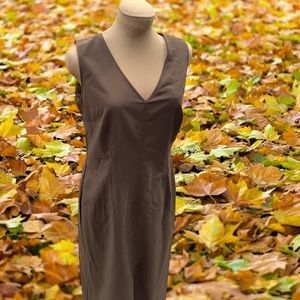 Ann Taylor loft‎ simple brown V neck long dress